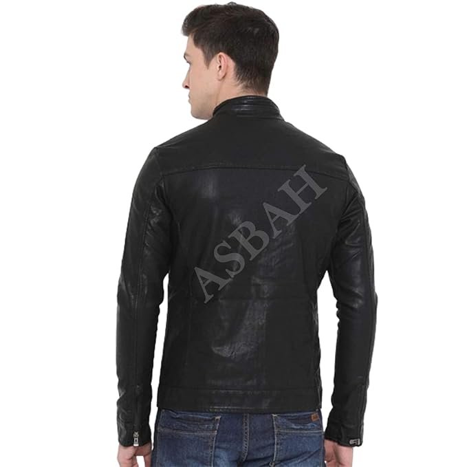 100% Genuine Black Leather Jacket For Mens - Image 4