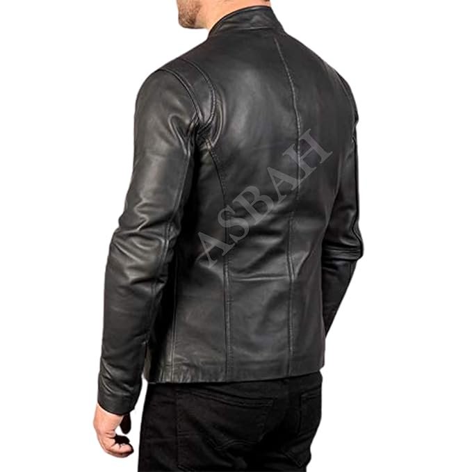100% Genuine Black Leather Jacket For Mens - Image 4