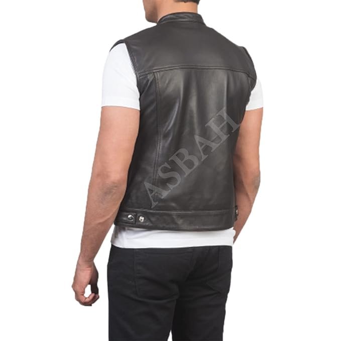 100% Genuine Black Leather Jacket For Mens - Image 4