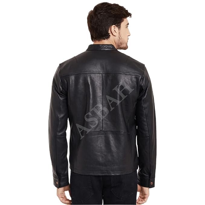 100% Genuine Black Leather Jacket For Mens - Image 4