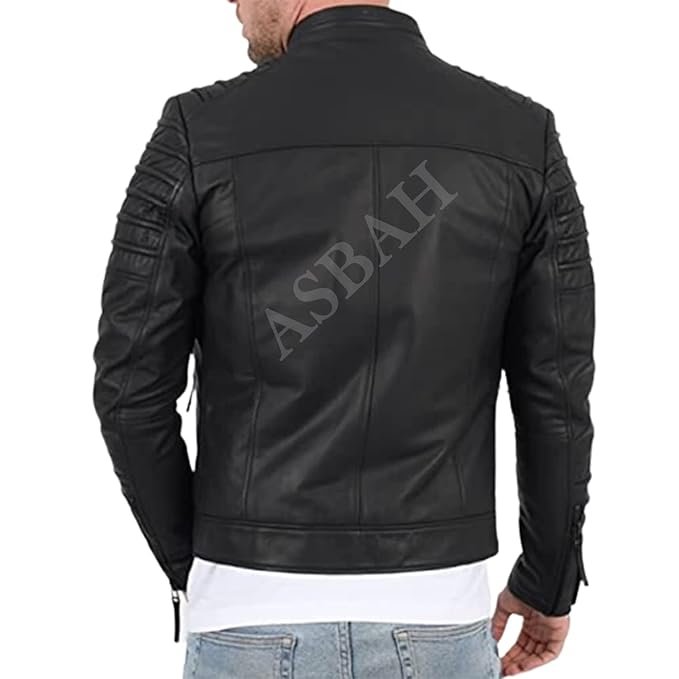 100% Genuine Black Leather Jacket For Mens - Image 3