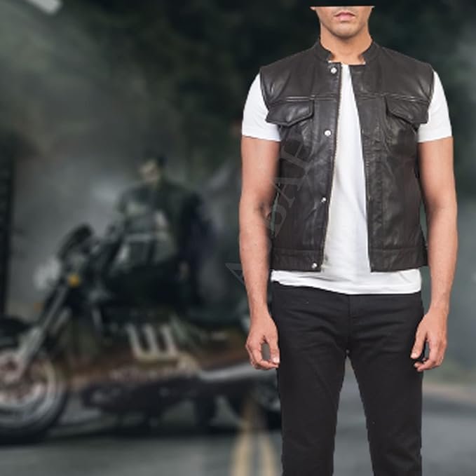100% Genuine Black Leather Jacket For Mens - Image 3