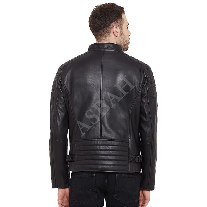 100% Genuine Black Leather Jacket For Mens - Image 4