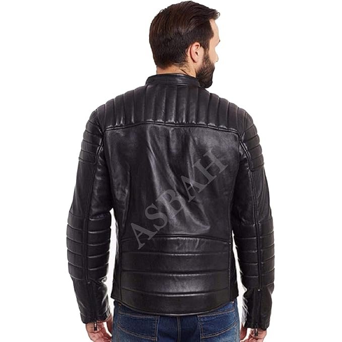 100% Genuine Black Leather Jacket For Mens - Image 3