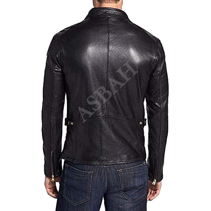 100% Genuine Black Leather Jacket For Mens - Image 3
