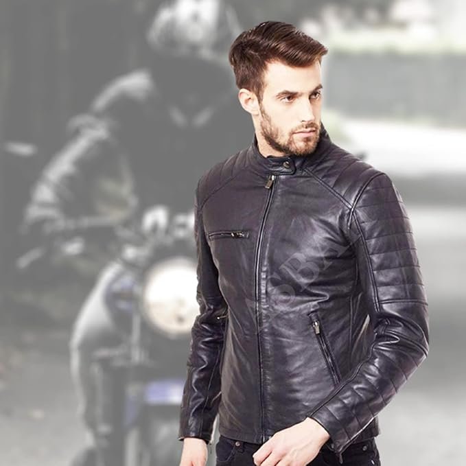 100% Genuine Black Leather Jacket For Mens - Image 3