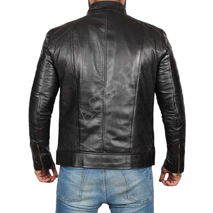100% Genuine Black Leather Jacket For Mens - Image 4