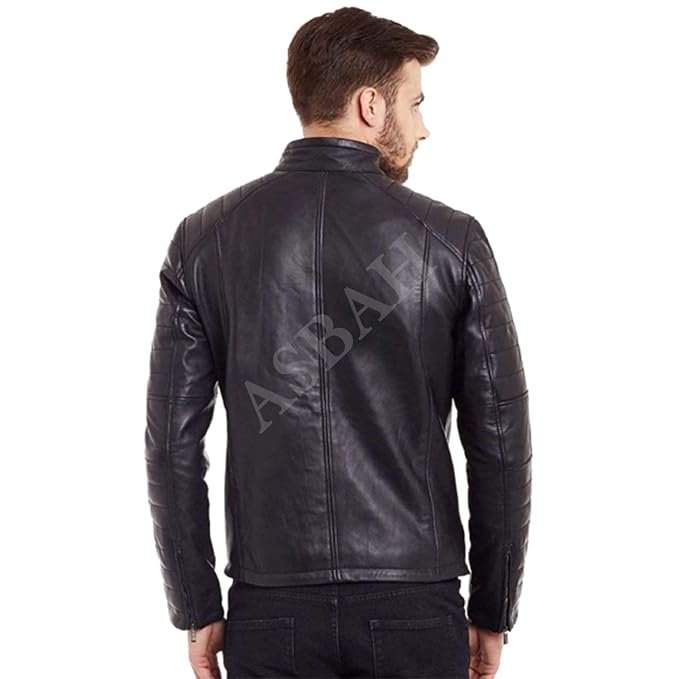 100% Genuine Black Leather Jacket For Mens - Image 4