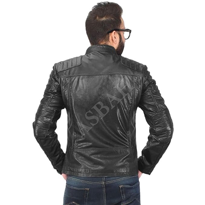 100% Genuine Black Leather Jacket For Mens - Image 4