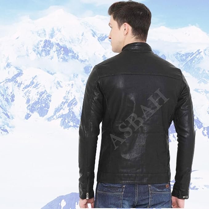 100% Genuine Black Leather Jacket For Mens - Image 3