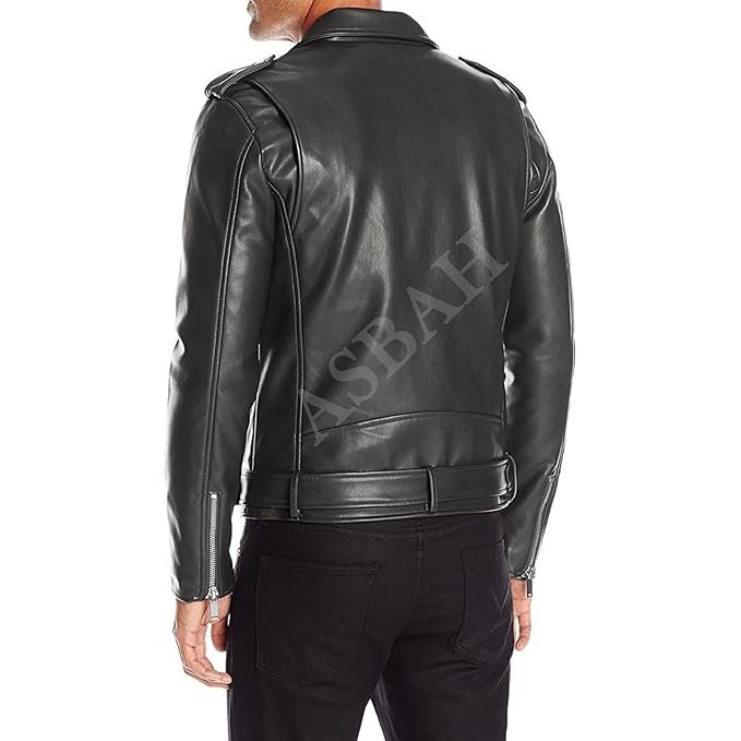 100% Genuine Black Leather Jacket For Mens - Image 4