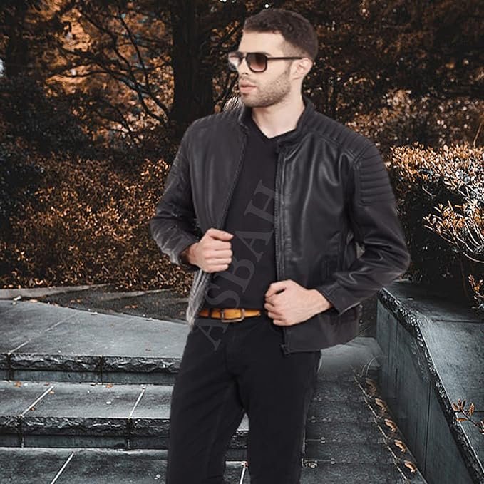 100% Genuine Black Leather Jacket For Mens - Image 3