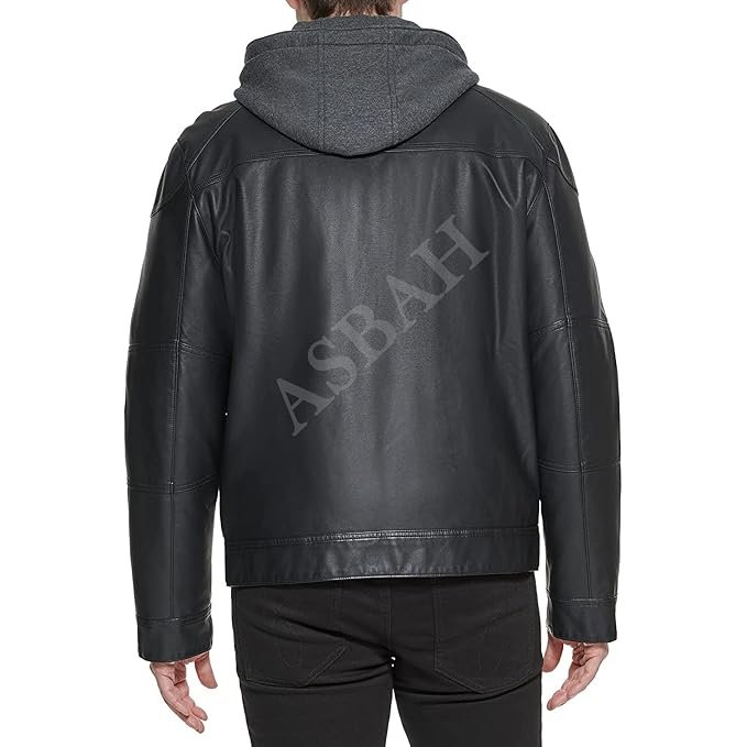100% Genuine Black Leather Jacket For Mens - Image 2