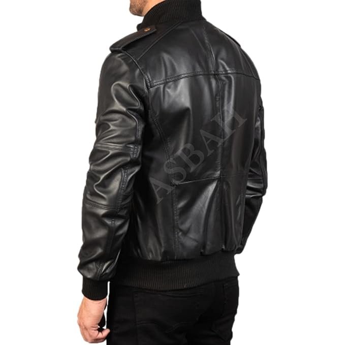 100% Genuine Black Leather Jacket For Mens - Image 3