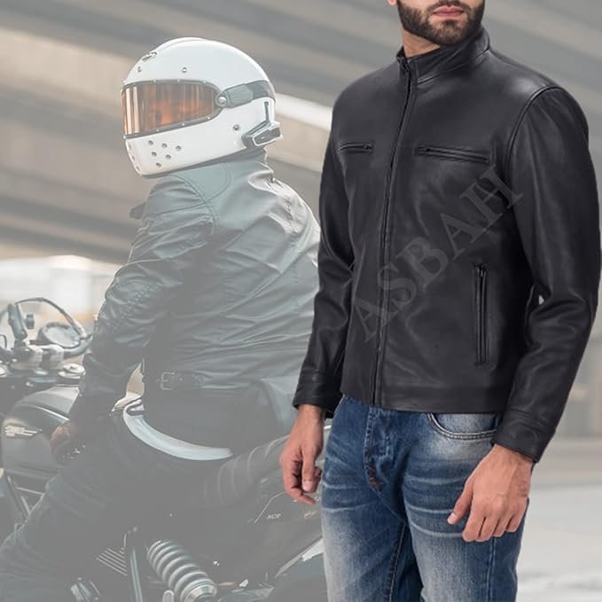 100% Genuine Black Leather Jacket For Mens - Image 3