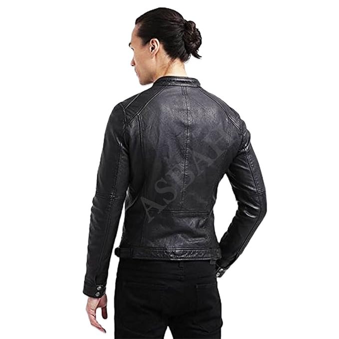 100% Genuine Black Leather Jacket For Mens - Image 4