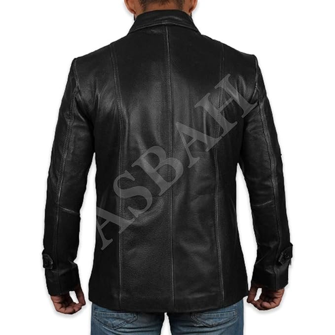 100% Genuine Black Leather Jacket For Mens - Image 3